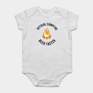 Official Campfire Beer Taster Funny Camping Drinking Baby Bodysuit